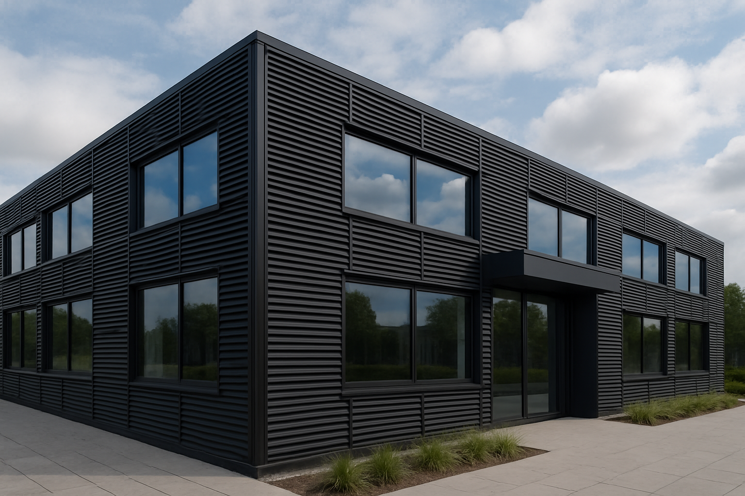 louvred  curtain  walling case study - successful louvred doors project in Birmingham by verified UK suppliers